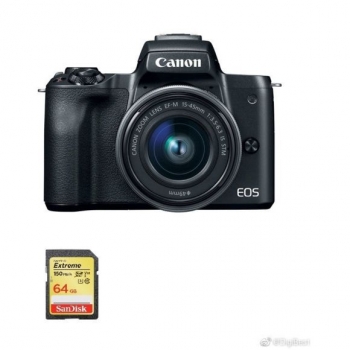 Canon Eos M50 Black Kit Ef-m 15-45mm F3.5-6.3 Is Stm Black + 64gb Sd Card