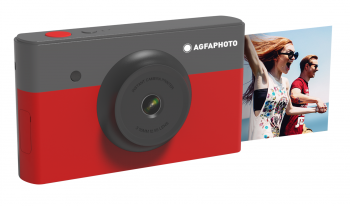 Agfa Photo - Realipix Mini S - Cámara Digital Instantánea Con Impresión Por Sublimación Térmica - 10mp - Bluetooth - 5,3 X 8,6 Cm - Rojo