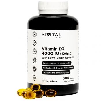 Vitamina D3 4000 Ui Natural | 300 Perlas Para 10 Meses