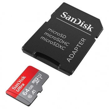 Sandisk Tarjeta Microsdxc 64gb Clase 10 A1 Uhs-i Ultra C/adaptador