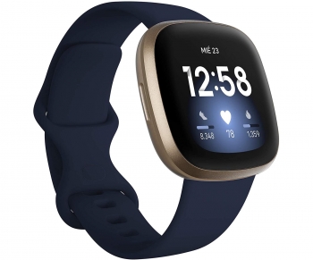 Fitbit Versa 3 Azul/dorado Smartwatch Asistentes Google Y Alexa Gps Zona Activa Frecuencia Sueño