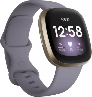 Fitbit Versa 3 Gris Malva / Aluminio Dorado - Smartwatch