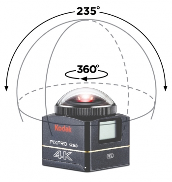 Kodak Pixpro Sp360 4k Action Cam Negra - Pack Extremo - Cámara Digital 360° - Vídeo 4k - Accesorios Incluidos