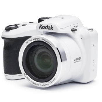 Kodak Pixpro Az401 - Cámara Digital Bridge De 16 Mpixel, Grabación De Vídeo, Gran Angular De 24mm, Pantalla Lcd De 7.6cm, Panorámica De 180° - Blanco