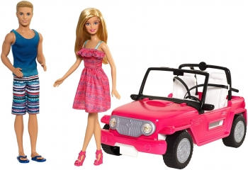 Barbie Cjd12. Coche De Playa. Barbie Y Ken.