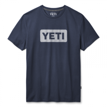 Camiseta Yeti Logo Azul/gris Manga Corta Hombre Talla L