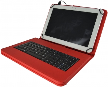 Funda Con Teclado Extraíble En Español (incluye Letra Ñ) Type-c Compatible Co Tablet Samsung Galaxy Tab A8 (2021) 10.5" Sm X200 / X205 Color Rojo