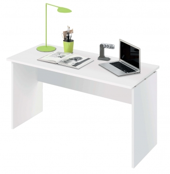 Escritorio Mesa De Ordenador Multimedia Color Blanco Brillo Para Despacho, Oficina O Estudio 120x76x68 Cm