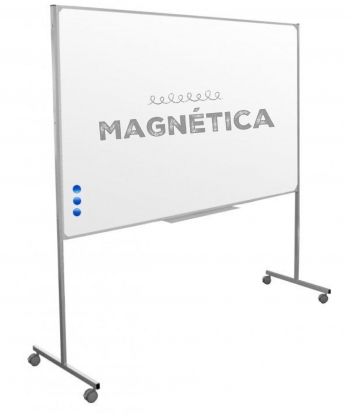 Pizarra Blanca Magnética De 150 X 122 Cm Móvil Con Ruedas
