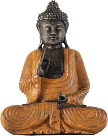 Figura De Buda Meditando En Color Naranja | 32 Cm De Alto