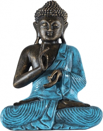 Figura De Buda Thai En Color Turquesa | 40 Cm De Alto