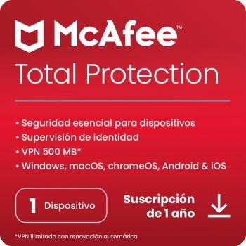 Mcafee Total Security 2023 | 1 Pc | 1 Año | Enviado Por Email