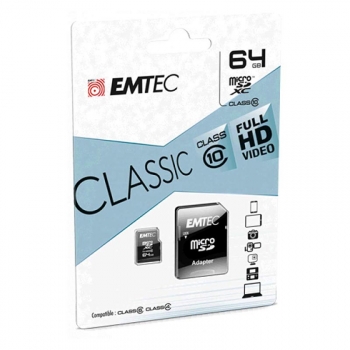 Emtec Tarjeta Microsdxc 64gb Clase 10 Classic C/adaptador Sd