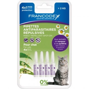 Francodex Pipetas Repelentes Gatos - Más De 2 Kg
