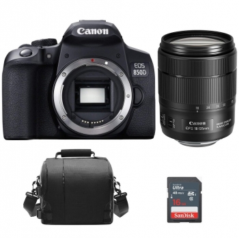 Canon Eos 850d Body Negro + Ef-s 18-135mm F3.5-5.6 Is Usm Negro (nano) + Bolsa + 16gb Sd Card