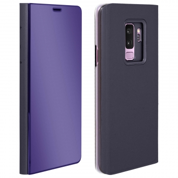 Funda Libro Efecto Espejo Violeta Galaxy S9 Plus Tapa Translúcida Soporte