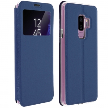 Funda Libro Billetera Ventana Azul Samsung Galaxy S9 Plus Función Soporte