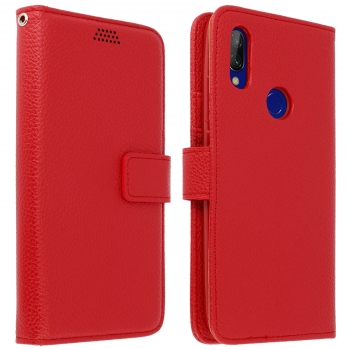 Funda Cartera Con F. Soporte Para Xiaomi Redmi 7 - Rojo