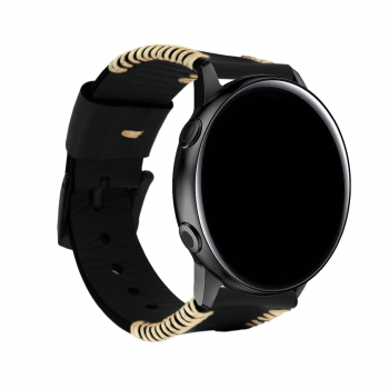 Correa Galaxy Watch Active 2/1 De Piel Auténtica Hebilla Metálica – Negro