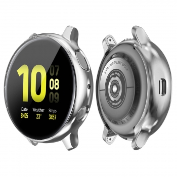 Carcasa Protectora Samsung Galaxy Watch Active2 44mm Silicona Flexible – Plata