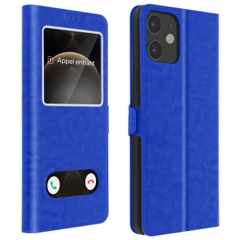 Funda Iphone 12 Mini Con Ventana Doble – Azul