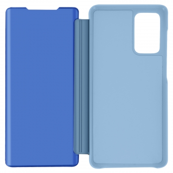 Funda Samsung Galaxy A72 Cierre Translúcido Espejo Soporte Azul