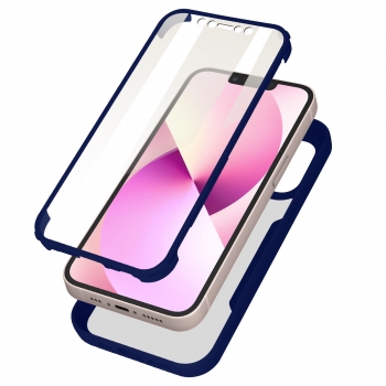 Funda Iphone 13 Mini Plexiglas Polímero Esquinas Reforzadas Contorno Azul