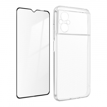 Xiaomi Poco M5 Silicona Flexible + Cristal Templado 9h Negro
