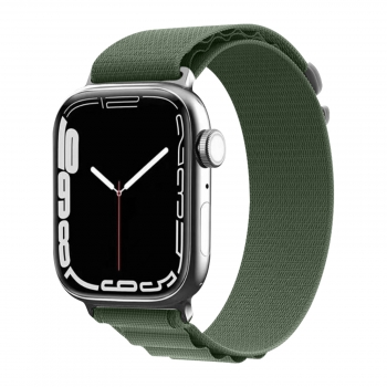 Correa Apple Watch 45mm Et 44mm Y 42mm Nylon Ajustable Cierre Hebilla Verde