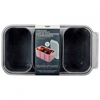 Caja Con 3 Cubetas De Plástico Cmp Iberica 31,7 X 16,5 X 14,5 Cm Surtido