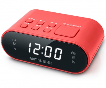 Muse M-10 Rojo Radio Despertador Fm Con Altavoz Integrado