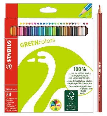 Lápices De Colores Stabilo Green Colors 24 Unidades