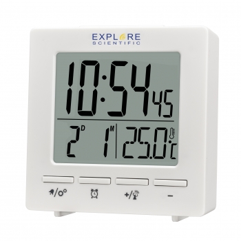 Mini Reloj Despertador Con Medidor De Temperatura Termómetro Explore Scientific - Blanco