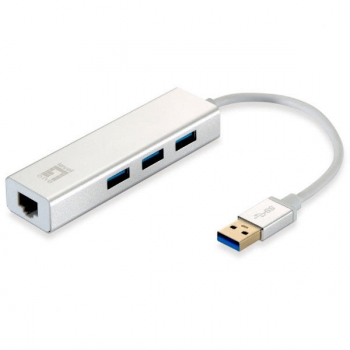 Adaptador Usb 3.0 A Gigabit Ethernet Rj45 Level One Con Hub