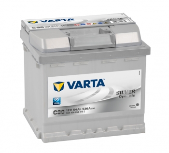 Bateria Varta C30 - 54ah 12v 530a. 207x175x190