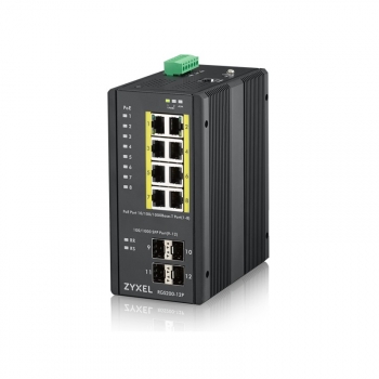 Zyxel - Rgs200-12p Managed Network Switch L2 Gigabit Ethernet (10/100/1000) Energía Sobre Ethernet (poe) Negro