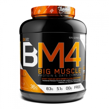 Bm4 Cafe Latte Para Musculos Grandes Big Muscle Cafe Latte  2000 Gr 60% Proteina Secuencial / 30% Carbohidratos