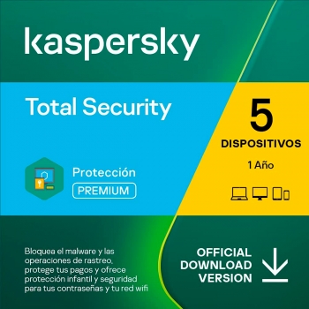 Kaspersky Total Security 5 Dispositivos 1 Año 2023