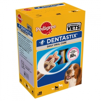 Pedigree - Barritas Dentastix Para Perros De Tamaño Medio (4 Paquetes De 28) (tamaño Único) (puede Variar)