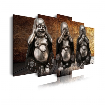 Dekoarte - Cuadros Modernos Impresión Digitalizada | Zen Con 3 Budas | 150x80cm