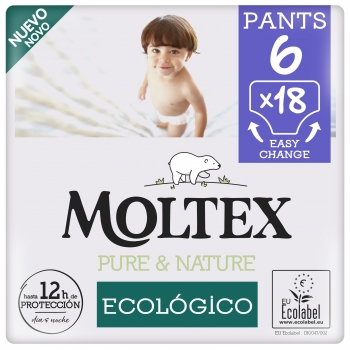 Pants Moltex Pure & Nature T6 (+14 Kg) 18 Uds