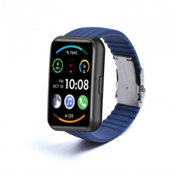 Correa Silicona Con Cierre Ajustable De Acero Para Huawei Watch Fit 2 Azul Oscuro