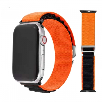 Correa Loop Alpine Para Apple Watch Series 6 44mm Naranja Y Negro