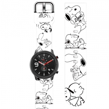 Correa Silicona Liquida Suave Para Samsung Galaxy Watch 4 Classic 46mm Snoopy