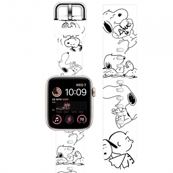 Correa Silicona Liquida Suave Para Apple Watch Series 8 45mm Snoopy