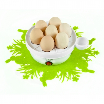 Adler Ad-4459 Cuece Huevos Eléctrico Para 7 Huevos, Tapa Transparente, Ajuste De Cocción, Protección Por Sobre Calentamiento, 360w, Libre De Bpa