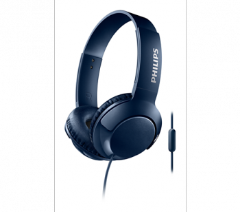 Auricular Philips Diadema Bass+ Con Micro Azul