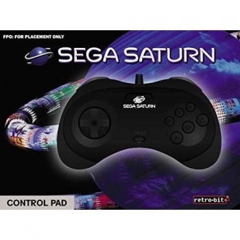 Controlador Negro Con Cable Satbit Retrobit De Sega Conexión Original