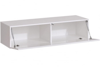 Mueble Tv 1 Puerta 2 Compartimentos – Blanco Acabado En Brillo – 120 X 30 X 40cm – Berit