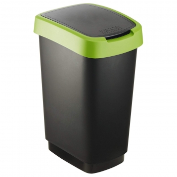 PP Cubo de Basura 2 x 10 L para la Separación de Residuos con Tapa Plástico Rotho Duo Gris Plateado sin BPA 2 x 10 L 39.0 x 32.0 x 40.5 cm 